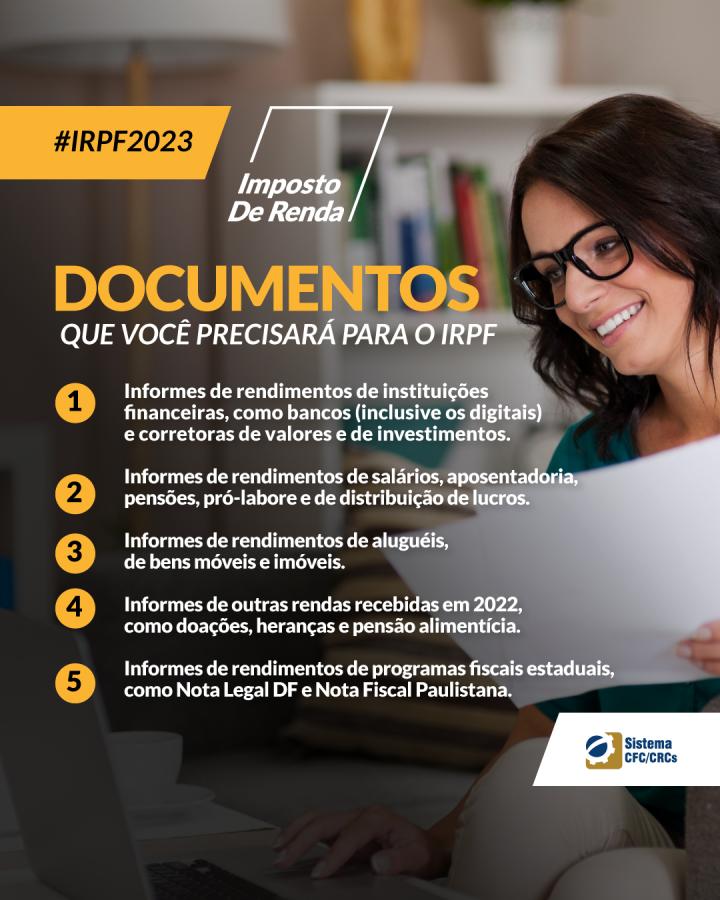 Irpf 2023 Confira Os Documentos Necessários Em 2023 Crcmt 0325